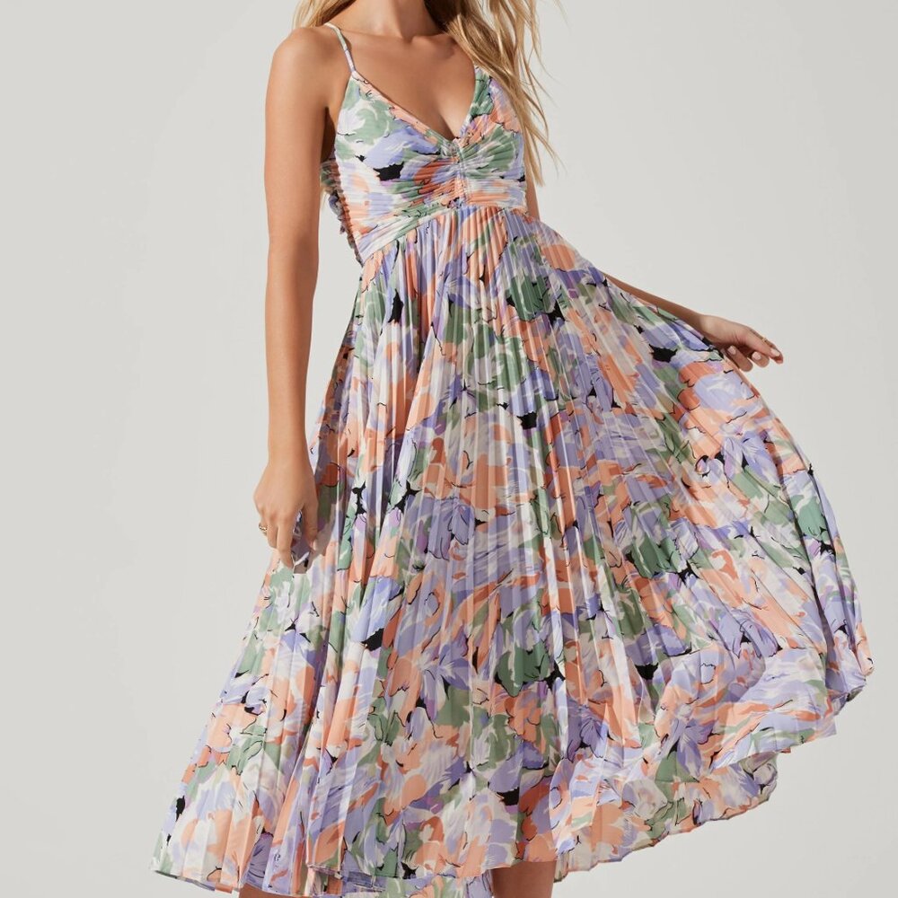 Blythe Floral Plisse Midi Dress - ASTR the Label